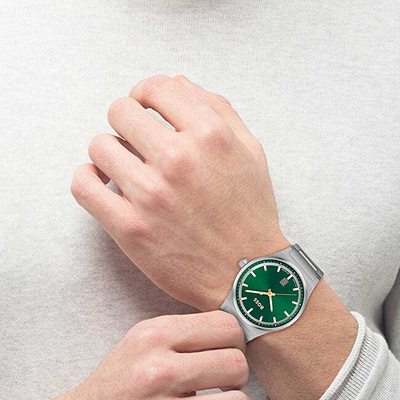 Orë dore për meshkuj Hugo Boss Candor 1514079, e argjendtë/gjelbër