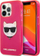Заштитна маска за телефон Karl Lagerfeld Choupette Head за iPhone 13 Pro, TPU, флуо розова