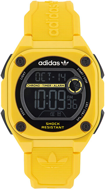 Orë digjitale Adidas Originals City Tech Two AOST23060, e verdhë