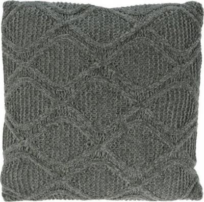 Jastëk dekorativ Home Styling Collection, i thurur, model chenille, 45 x 45 cm, gri