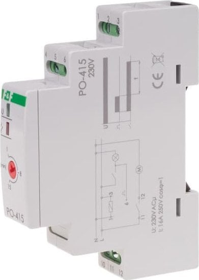 Relé kohe F&amp;F PO-415, 1-60 sekonda, 230V AC, gri