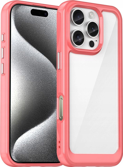 Mbulesë telefoni Outer Space Case për iPhone 16 Pro Max, kornizë e verdhë, e kuqe