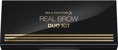 Set për vetulla Max Factor Real Brow Duo Kit 001 Fair, paletë me dy ngjyra, me furçë dhe pasqyrë
