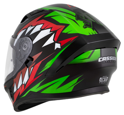 Helmetë integrale CASSIDA Orbit StriX 2026, vizor Pinlock, e kuqe jeshile gri bardhë zezë