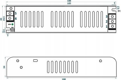 Furnizues elektrik modular për LED, 12V 10A 120W, metalik
