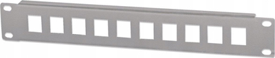 Patch panel Intellinet Blank, 10", 1U, 10 porta, gri