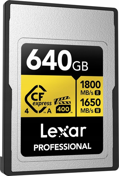 Мемориска картичка Лекcар Професионал Голд Сериес, 640GB, CFекспрес Тип А 4.0, златна