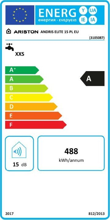Bojler elektrik Ariston Andris Elite 15L, 2kW, mbi lavaman, i bardhë