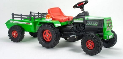 Traktor elektrik lodër Injusa Basic 636, 6V, me rimorkio, jeshil