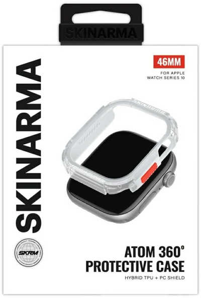 Заштитен капак Skinarma Atom Frost за Apple Watch 46mm Series 10, пластика, проѕирен