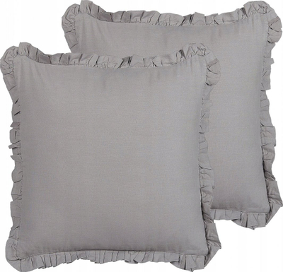Jastëkë dekorativë Beliani GLABRA, set 2 copë, 45x45 cm, gri