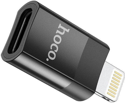 Adapter Hoco UA17 Type C në Lightning, për karikim dhe të dhëna, i zi