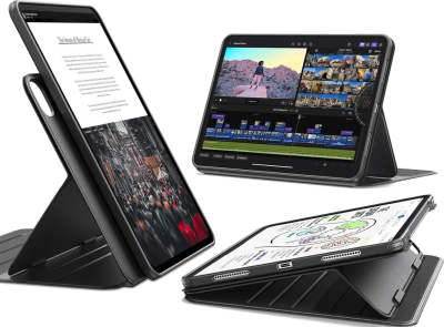 Mbrojtëse ESR Flip Magnetic Case me mbajtëse lapsi për Pad Pro 11 (2024/2025), e zezë