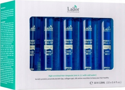 Trajtim flokësh Lador Perfect Hair Fill-Up, 10x13ml, për flokë të dëmtuar