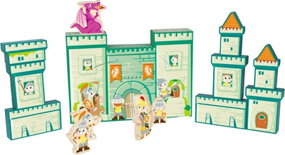 Set lodrash druri Classic World Kalaja e Kalorësve, 16 pjesë, me kalorës dhe dragua, shumëngjyrësh
