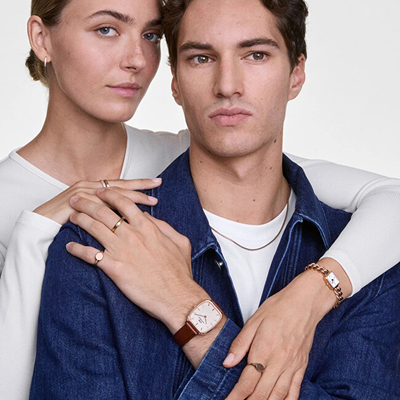 Orë dore Daniel Wellington Marlon St Mawes Linen Rose Gold DW00100816, burgundy