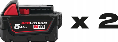 Trapano vidhosës Milwaukee M18 ONEDD3-502X, brushless FUEL, 2x bateri 5.0Ah, i kuq
