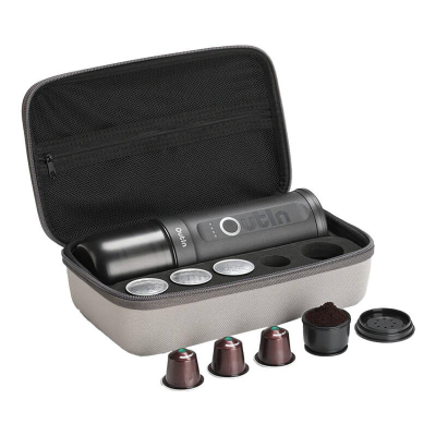 Aparat espresso portativ Outin Nano, elektrik, me bateri, gri Space