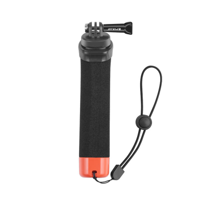 Dorezë notuese Puluz Floating Grip, për kamera sportive, me rrip sigurie, zezë portokalli