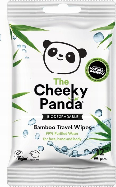 Faculeta të lagura The Cheeky Panda Bamboo Handy Wipes, 12 copë, set 72 paketime, pa aromë