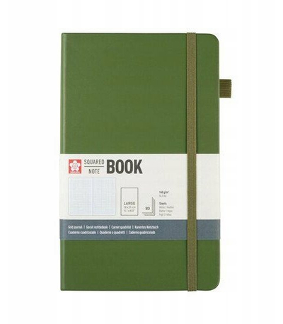 Fletore me katrorë Sakura Squared Hard Cover, 13x21 cm, 140 g/m², jeshile