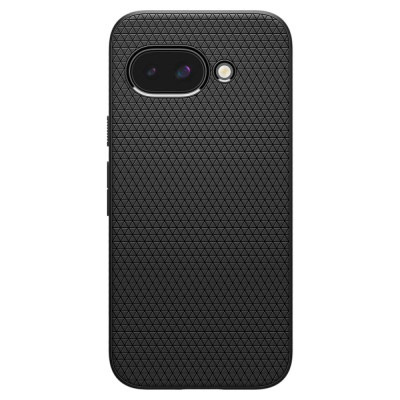 Mbrojtëse telefoni Spigen Liquid Air Pixel 9a, silikoni fleksibil, mat, e zezë