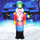 Figurë fryrëse festive Nutcracker XXL, LED, 2.1 m, shumëngjyrëshe