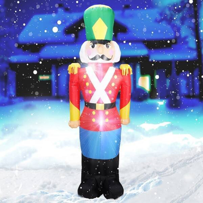 Figurë fryrëse festive Nutcracker XXL, LED, 2.1 m, shumëngjyrëshe