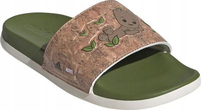 Shapka për kalamaj Adidas Adilette Comfort Jr ID8029, Marvel I Am Groot, jeshile