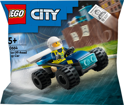 Set lodër LEGO City Police All Terrain Buggy 30664, 35 copa, makinë policie