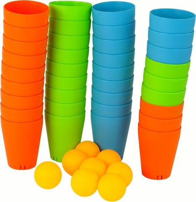 Lojë edukative Cups Puzzle Game 3 in 1, 44 copa, shumëngjyrëshe