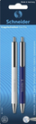 Stilolaps Schneider Evo Pro Pool Cue, me buton, bojë blu, pako me 2 copë, i bardhë edhe blu