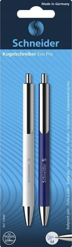 Stilolaps Schneider Evo Pro Pool Cue, me buton, bojë blu, pako me 2 copë, i bardhë edhe blu