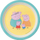 Pjatë për bebe Petit Jour Peppa Pig me mamin edhe babin, e rrumbullakët, me shumë ngjyra