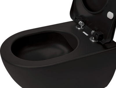 WC e varur Deante Peonia Zero, pa buzë (rimless), qeramike, e zezë me shkëlqim