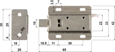Bravë elektromagnetike dollapi ATLO ATLO-DT-L08, 12V, për kabinete