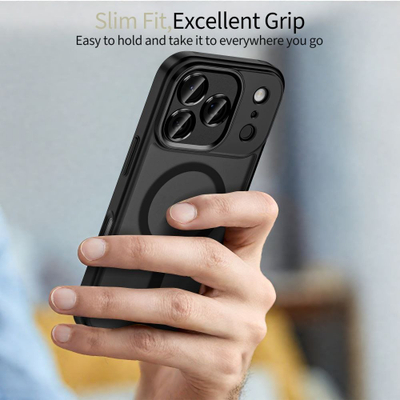 Mbulesë telefoni Tech-Protect MagCam MagSafe për iPhone 17 Pro Max, transparente, matte, e zezë