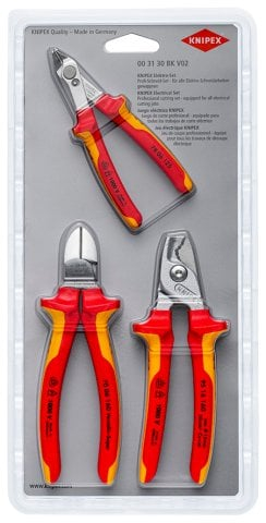Set pinca prerëse elektrike Knipex 00 31 30 BK V02, 3 copë, izolim VDE
