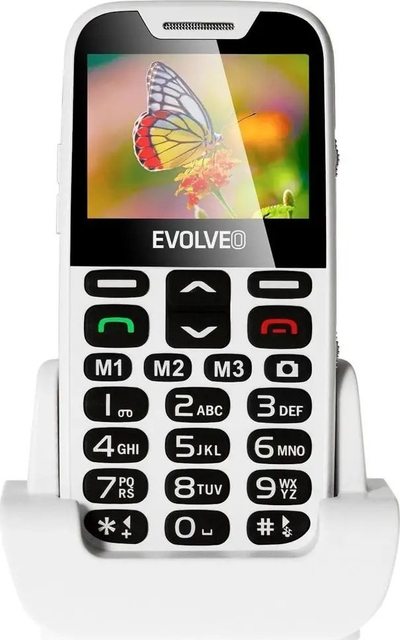 Телефон EVOLVEO EasyPhone XD, екран 2.3\", големи копчиња, бел