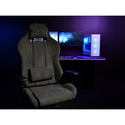 Karrige gaming Arozzi Torretta Soft Fabric, ergonomike, material stof, gri e errët