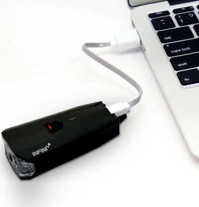 Dritë biçiklete Infini I-265P Lava 500 Lite, 700 lm, USB rikarikueshme, e zezë