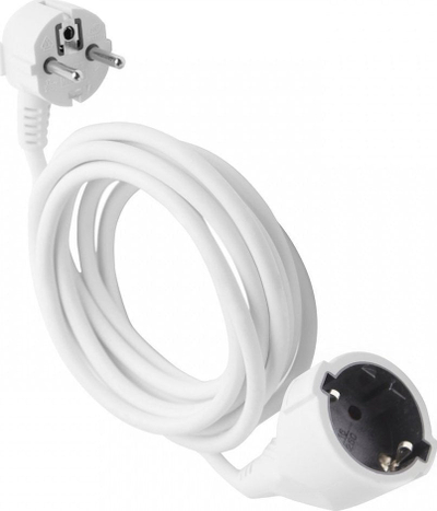 Zgjatës elektrik Electraline 01639, 3G1.5, 5 m, i bardhë