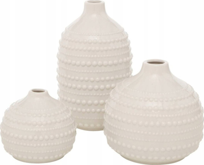 Сет порцелански вазни Boltze, 3 парчиња, беж