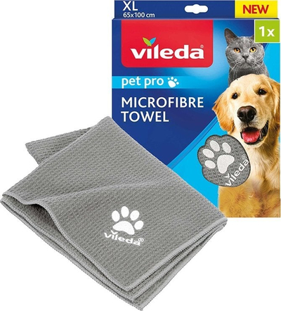Peshqir mikrofibër për kafshë Vileda Pet Pro M, tharje e shpejtë, gri