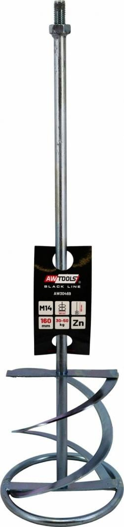 Mikser për llaç AWTools Black Line AW30469BL, M14, 160mm x 600mm, metalik