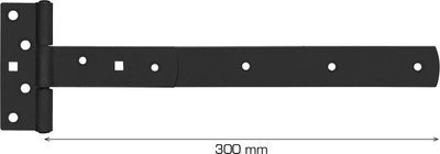 Menteshë T Home>it 300 x 30mm, çelik karboni i veshur me zink, e zezë mat