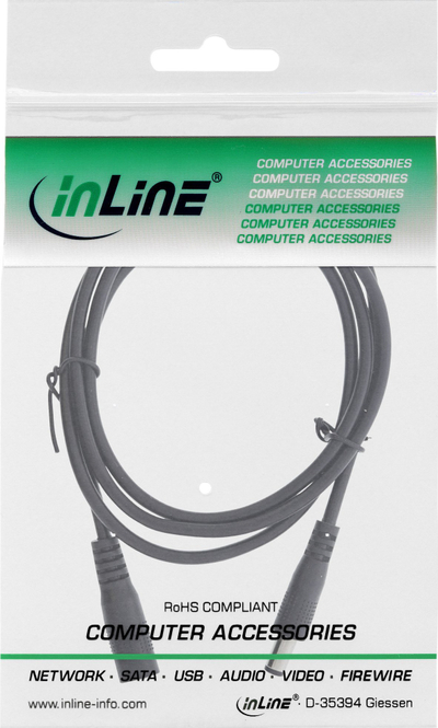 Kabllo zgjatuse energjie InLine, DC 5.5 x 2.1 mm M në F, 1 m, e zezë