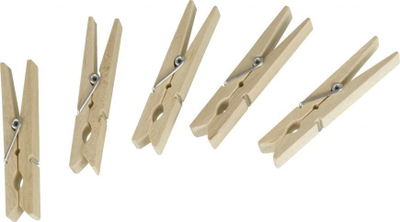 Kapëse rrobash Wenko, dru natyral 7 cm, set 50 copë