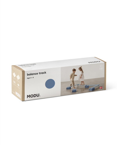 Lojë balancimi MODU Staza, set kreativ, dru panje, blu