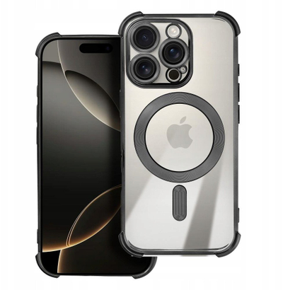 Kapak Electro antishok për iPhone 16 Plus, përputhet me MagSafe, i zi